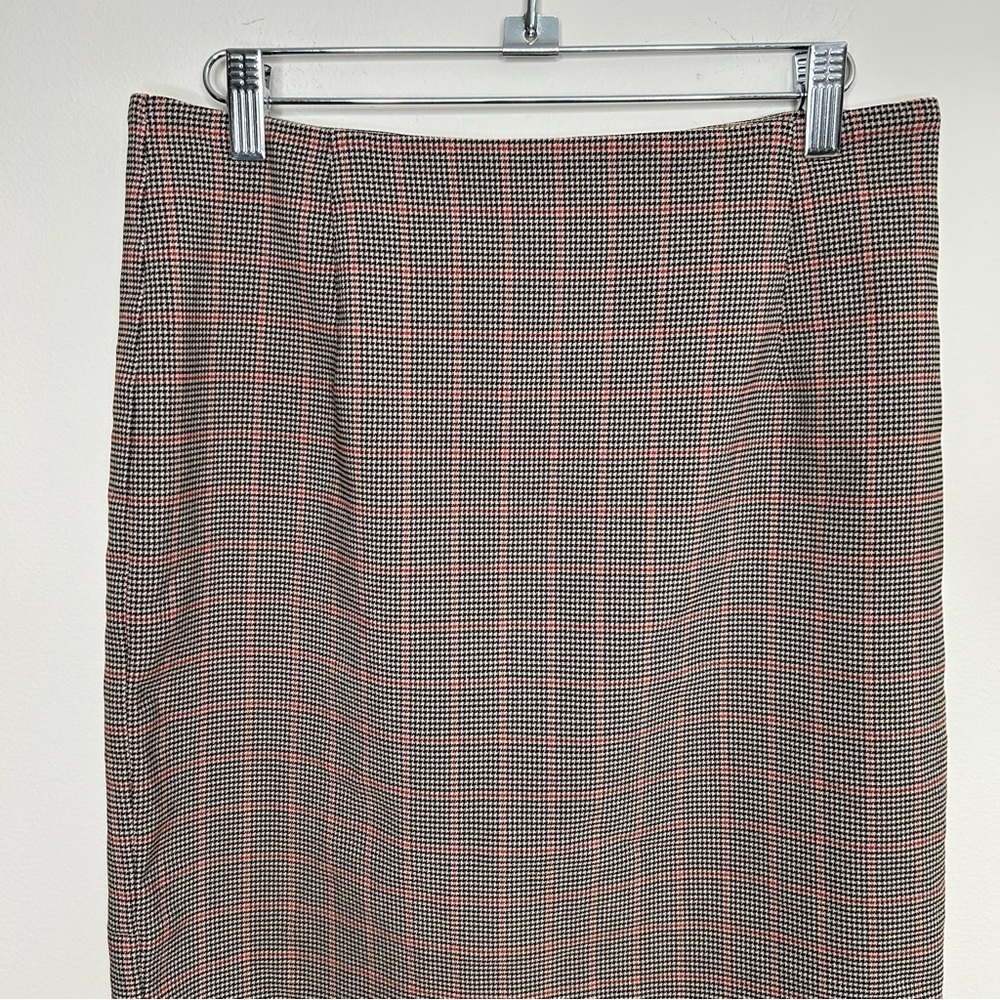 Simons Mini Pencil  Skirt Mini Houndstooth Red Yellow Black Size 8 - Picture 7 of 10